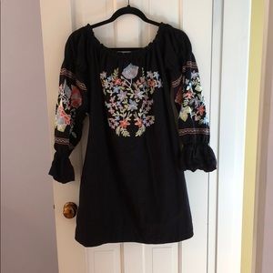 Floral black off the shoulder free people dress